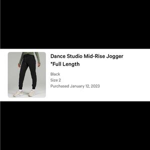 Black Lululemon Dance Studio Jogger